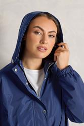 EVANS Plus Size Navy Blue Lightweight Rain Jacket | Evans 6
