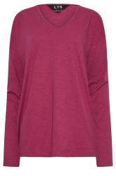 LTS Tall Women's 2 Pack Pink & Blue V-Neck Long Sleeve Cotton T-Shirts | Long Tall Sally 7