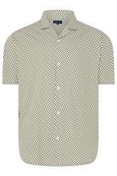BadRhino Big & Tall Green Geometric Poplin Shirt | BadRhino 7