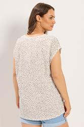 YOURS Plus Size Ivory White Pebble Print Blouse | Yours Clothing 2