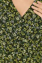 M&Co Green Ditsy Floral Puff Sleeve Midi Dress | M&Co 5