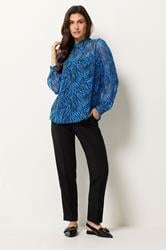 M&Co Blue Zebra Print Blouse | M&Co 1