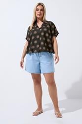 LIMITED COLLECTION Curve Dark Brown Sun Print Linen Boxy Shirt | Yours Clothing 2