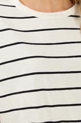 LTS Tall Women's White Stripe Cotton Oversized T-Shirt | Long Tall Sally 4