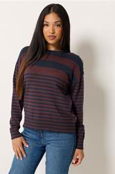 M&Co Petite Navy Blue Stripe Button Detail Jumper | M&Co 3