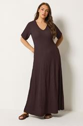 YOURS Plus Size Chocolate Brown Textured Maxi Dress | Yours Clothing 3