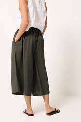 PixieGirl Petite Women's Khaki Green Cotton Poplin Culottes | PixieGirl 2