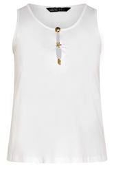 LIMITED COLLECTION Curve White Shell Button Vest Top