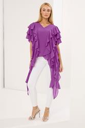 STAR Purple Mesh Ruffle Blouse | StarByJM 1
