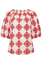 M&Co Ivory White Abstract Tile Print Top | M&Co 6