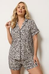 YOURS Plus Size Natural Brown Leopard Pyjama Set | Yours Clothing 3
