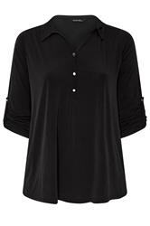 EVANS Curve Black Long Sleeve Blouse