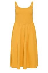 YOURS Robe d'été smockée jaune doré 