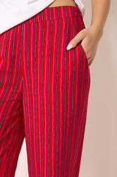PixieGirl Petite Women's Pink & Red Stripe Wide Leg Trousers | PixieGirl 5
