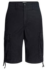 JACK & JONES Big & Tall pantalones cortos cargo negros de tiro medio