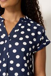 M&Co Navy Blue Polka Dot Beach Dress | M&Co 4