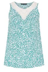 YOURS Curve Green Paisley Vest Top