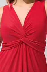 YOURS LONDON Plus Size Red Sleeveless Knot Front Top | Yours Clothing 4