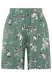 YOURS groene gebloemde korte broek