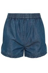 PixieGirl Petite Women's Blue Frill Denim Shorts | PixieGirl 5
