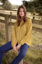 M&Co Mustard Yellow Floral Print Cotton Blouse | M&Co 3