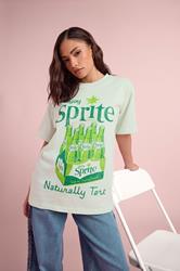 PixieGirl Petite Women's Green 'Enjoy Sprite' Slogan Cotton T-Shirt | PixieGirl 2