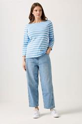 M&Co 2 PACK Red & Blue Stripe Slash Neck Tops | M&Co 4