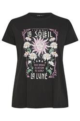 YOURS Curve Black 'Le Soleil' Graphic T-Shirt