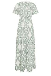 LTS Tall Women's Green & White Leaf Print Linen Maxi Dress | Long Tall Sally 6