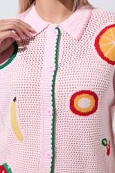 LIMITED COLLECTION Plus Size Pink Fruit Knitted Shirt | Yours Clothing 5