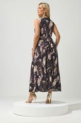 YOURS LONDON Plus Size Brown Abstract Knot Detail Dress | Yours Clothing 2