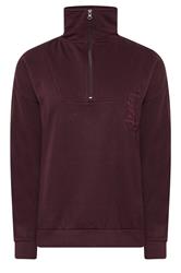 PixieGirl Petite Women's Dark Red Embroidered '22' Slogan Funnel Neck Sweatshirt | PixieGirl  1