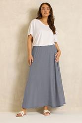 EVANS Plus Size Black & White Stripe Midaxi Skirt | Evans 3