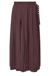 STAR Chocolate Brown Pleated Belt Buckle Maxi Skirt | StarByJM 5