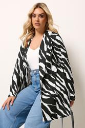 YOURS Plus Size Black Zebra Blazer | Yours Clothing 3