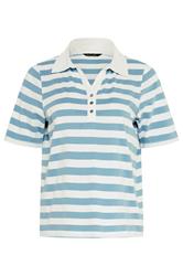 M&Co Blue & White Stripe Cotton Short Sleeve Polo Shirt | M&Co 5