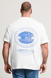 JACK & JONES Big & Tall White Printed Graphic T-Shirt | BadRhino 2