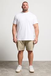 BadRhino Big & Tall Stone Brown Washed Slub Cotton Cargo Shorts | BadRhino 2