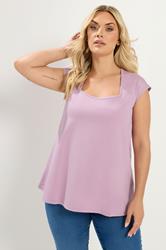YOURS Plus Size Pink Cap Sleeve Top | Yours Clothing 3