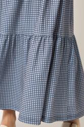 M&Co Petite Blue Gingham Tiered Maxi Skirt | M&Co 4