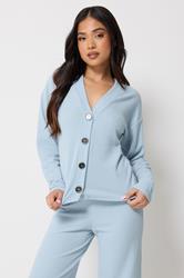 PixieGirl Petite Women's Light Blue Ribbed Soft Touch Cardigan | PixieGirl 3