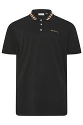 Ben Sherman Big & Tall Black Pique Polo Shirt