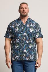 D555 Big & Tall Blue Hawaiian Short Sleeve Shirt | BadRhino 3