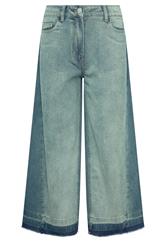 PixieGirl Petite Women's Mid Blue Frayed Wide Leg Jeans | PixieGirl  5
