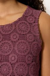 M&Co Berry Purple Crochet Cotton Vest Top | M&Co 4