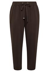 EVANS Plus Size Chocolate Brown Luxe Wide Leg Joggers | Evans 1