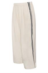 PixieGirl Petite Natural Brown Side Stripe Linen Trousers