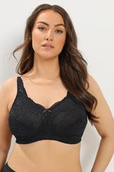 YOURS Plus Size Black Lace Non-Padded Non-Wired Full Cup Bra | Yours Clothing 3