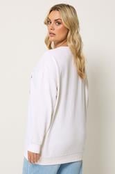 YOURS Plus Size Ivory White Floral Sun Graphic Sweatshirt | Yours Clothing 2