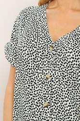 M&Co White & Black Spot Print Blouse | M&Co 4